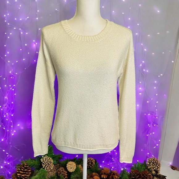Madewell Textured Knit ‘Seagrove Pullover Sweater’ in “Antique Cream” Size XS - Picture 3 of 16